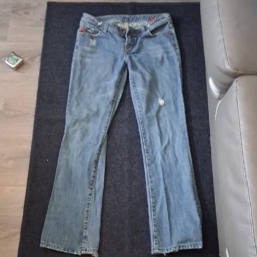 Seven7 Women's Light Blue Flare Jeans